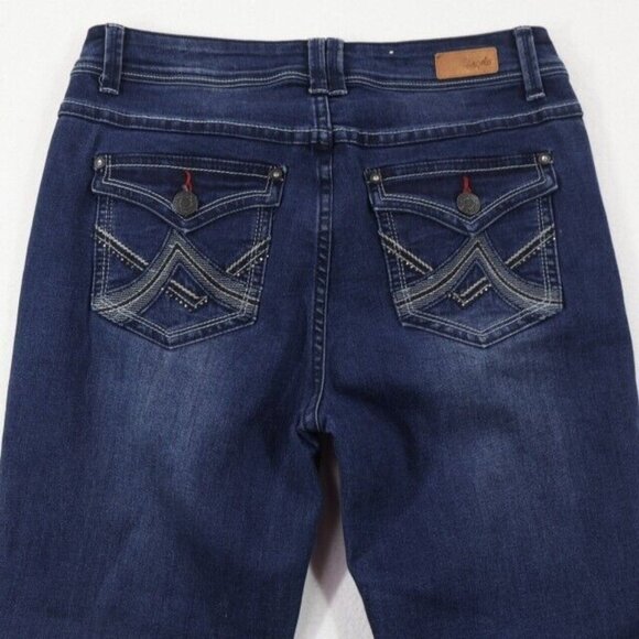 Angels Denim - Angels Jeans Womens 8 (Fits 29x31.5) Blue Bootcut Stretch Dark Wash Faded